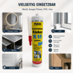 PUFAS Konstruktionskleber K15 glasklar für Metall Spiegel Fliesen PVC und Holz