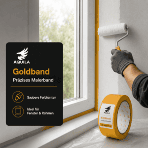 AQUILA Goldband 50 mm Malerband für saubere Farbkanten und präzises Abkleben